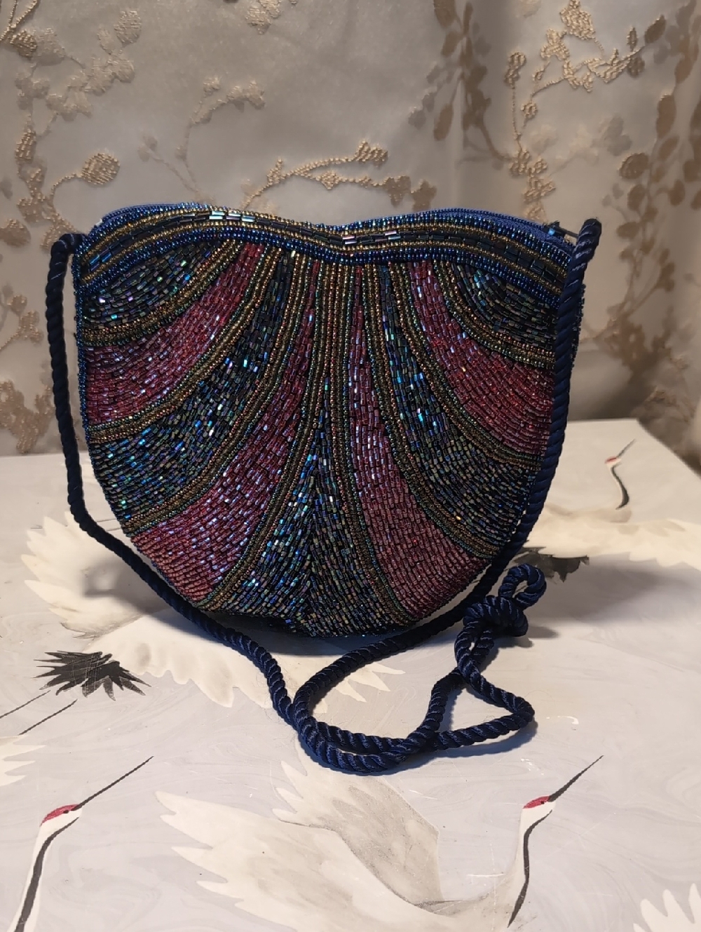 Vintage Clam Shell Beaded Bag